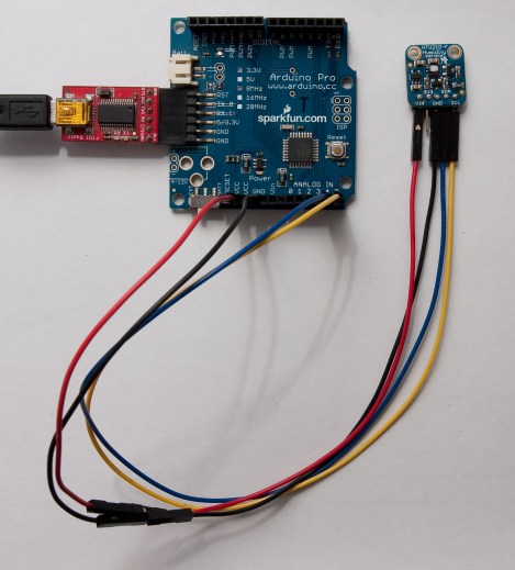 HTU21D connections to interface the sensor to an Arduino