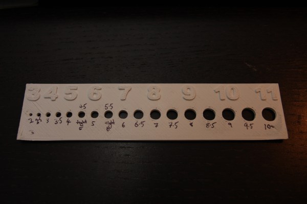 3D printed drill gauge