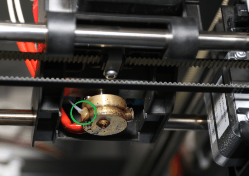 Da Vinci 1.0 extruder thermistor shown in green