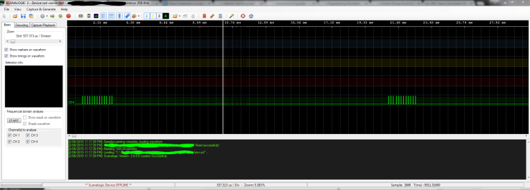 Screenshot of EOUT pulses